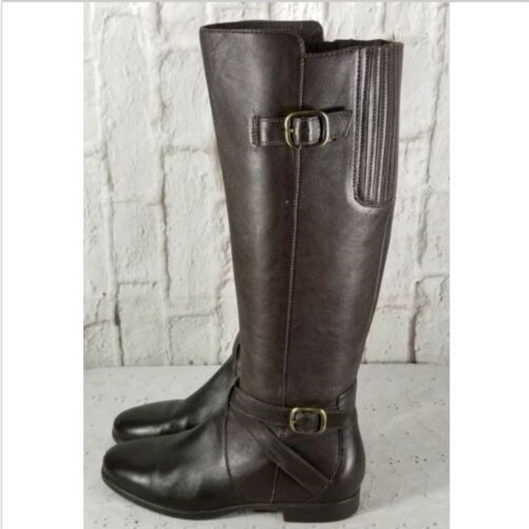 UGG Brown Leather Beryl Riding Boots Sz 5.5 - Picture 2 of 10
